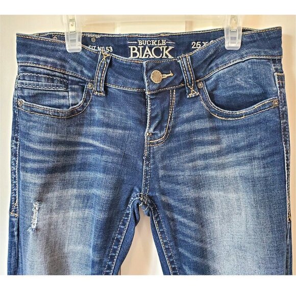 BUCKLE BLACK Fit 53 Mid Rise Skinny Fit Jeans 25x32 - Picture 10 of 16